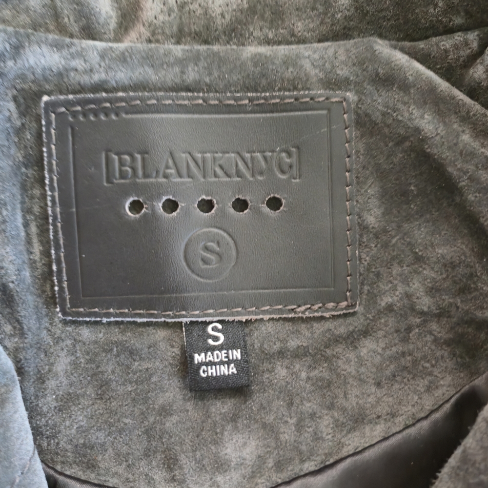 BLANKNYC French Grey Suede Leather Moto Jacket Cropped Motorcycle NWT Size S - Picture 7 of 11